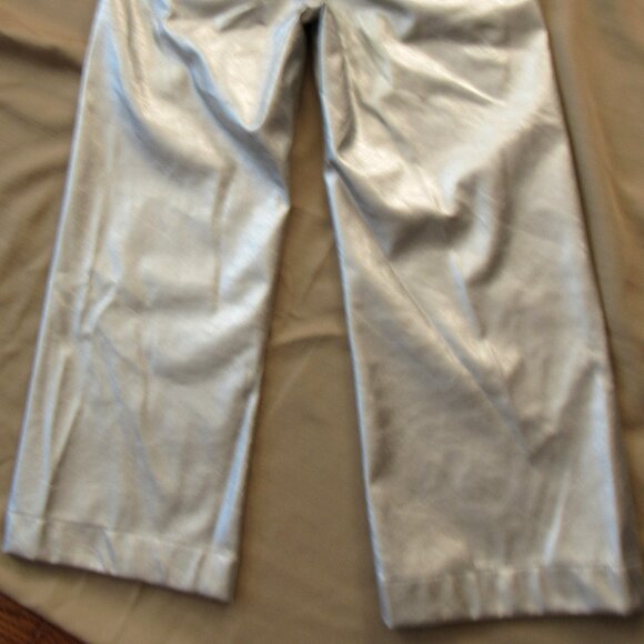 Maeve By Anthropologie Pants Womens,sz. 25P Wide Leg,Faux Leather,Silver - Picture 6 of 12